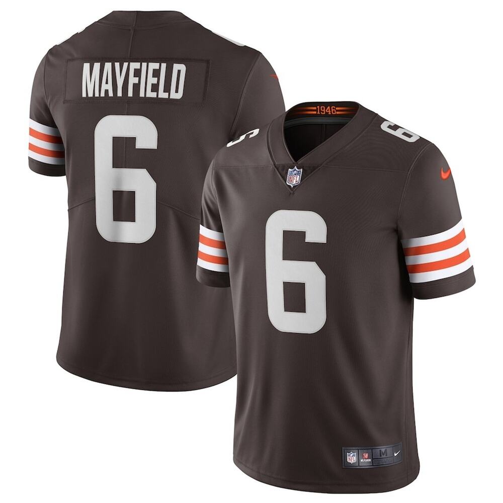 NWT Men Nike Baker Mayfield Brown Cleveland Browns Vapor Limited Jersey XXL $150